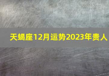 天蝎座12月运势2023年贵人