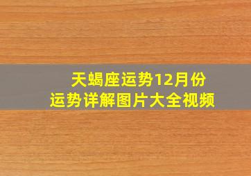 天蝎座运势12月份运势详解图片大全视频