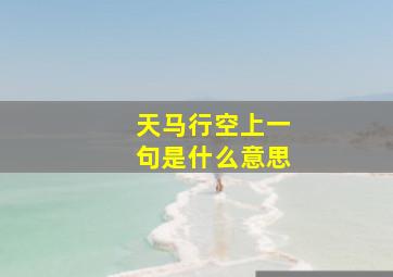 天马行空上一句是什么意思