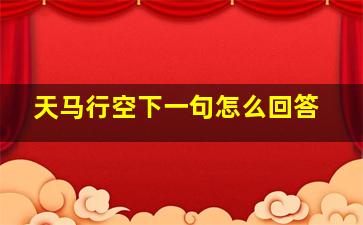 天马行空下一句怎么回答