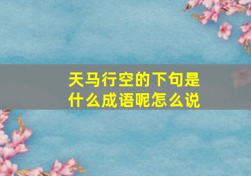 天马行空的下句是什么成语呢怎么说