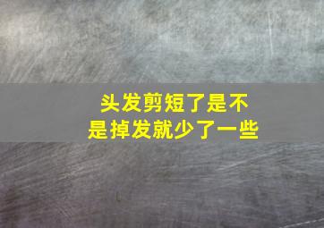 头发剪短了是不是掉发就少了一些