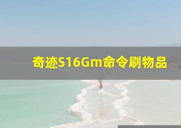 奇迹S16Gm命令刷物品