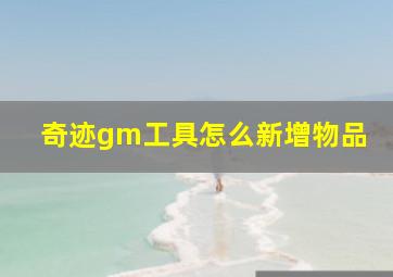 奇迹gm工具怎么新增物品