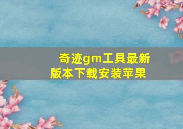 奇迹gm工具最新版本下载安装苹果