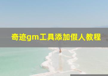 奇迹gm工具添加假人教程