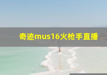 奇迹mus16火枪手直播