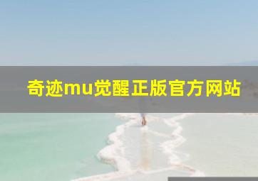 奇迹mu觉醒正版官方网站