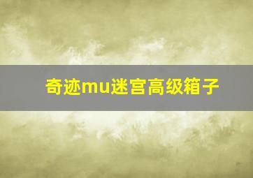 奇迹mu迷宫高级箱子