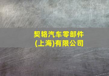 契辂汽车零部件(上海)有限公司