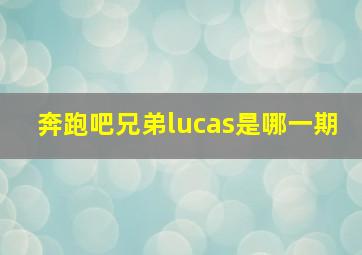 奔跑吧兄弟lucas是哪一期