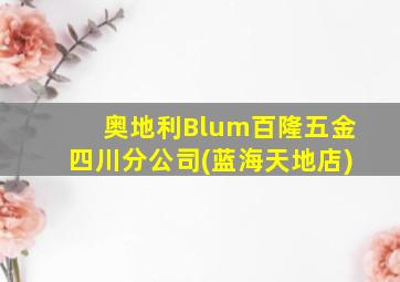 奥地利Blum百隆五金四川分公司(蓝海天地店)