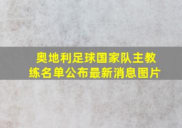 奥地利足球国家队主教练名单公布最新消息图片