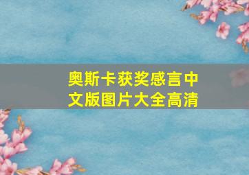 奥斯卡获奖感言中文版图片大全高清