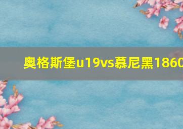 奥格斯堡u19vs慕尼黑1860