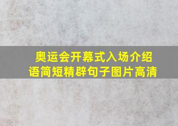 奥运会开幕式入场介绍语简短精辟句子图片高清