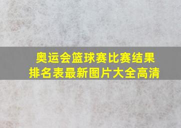 奥运会篮球赛比赛结果排名表最新图片大全高清