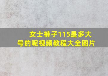 女士裤子115是多大号的呢视频教程大全图片