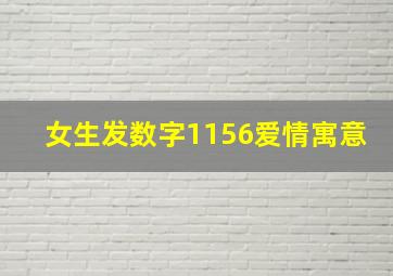 女生发数字1156爱情寓意