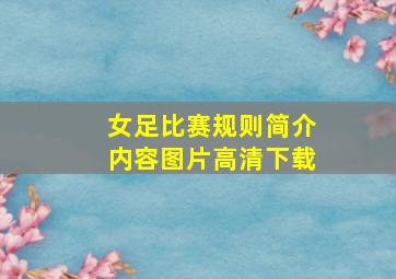 女足比赛规则简介内容图片高清下载