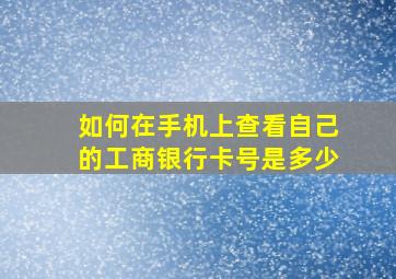 如何在手机上查看自己的工商银行卡号是多少