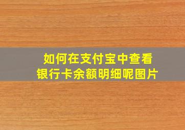 如何在支付宝中查看银行卡余额明细呢图片