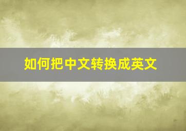 如何把中文转换成英文