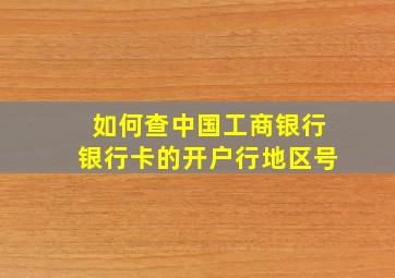 如何查中国工商银行银行卡的开户行地区号