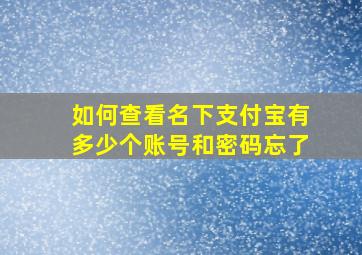 如何查看名下支付宝有多少个账号和密码忘了