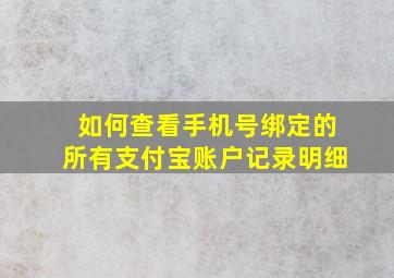 如何查看手机号绑定的所有支付宝账户记录明细