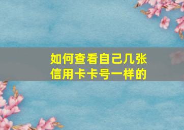 如何查看自己几张信用卡卡号一样的