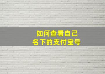 如何查看自己名下的支付宝号