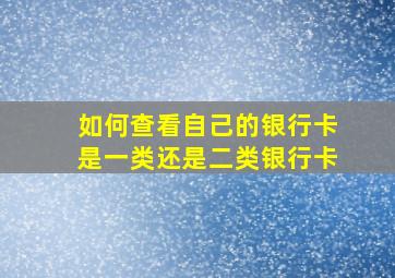 如何查看自己的银行卡是一类还是二类银行卡