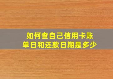 如何查自己信用卡账单日和还款日期是多少