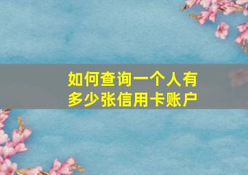 如何查询一个人有多少张信用卡账户