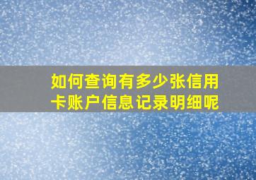 如何查询有多少张信用卡账户信息记录明细呢