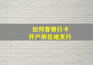 如何查银行卡开户所在地支行