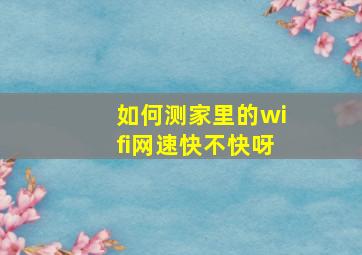 如何测家里的wifi网速快不快呀