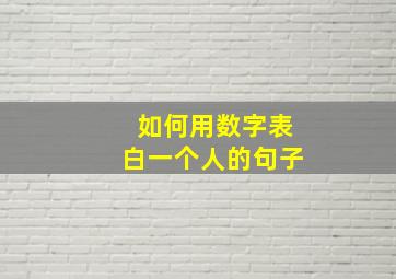 如何用数字表白一个人的句子