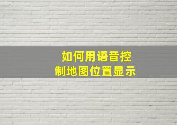 如何用语音控制地图位置显示