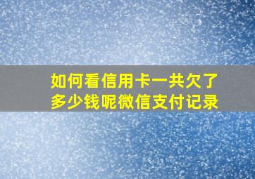 如何看信用卡一共欠了多少钱呢微信支付记录