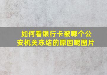 如何看银行卡被哪个公安机关冻结的原因呢图片