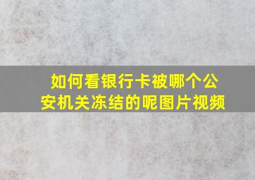 如何看银行卡被哪个公安机关冻结的呢图片视频