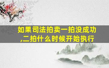 如果司法拍卖一拍没成功,二拍什么时候开始执行