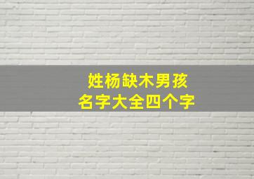 姓杨缺木男孩名字大全四个字