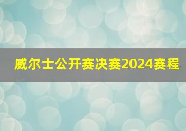 威尔士公开赛决赛2024赛程