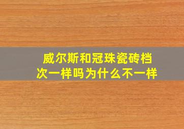 威尔斯和冠珠瓷砖档次一样吗为什么不一样