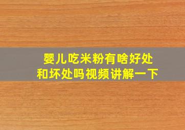 婴儿吃米粉有啥好处和坏处吗视频讲解一下