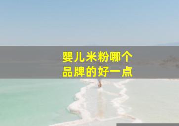 婴儿米粉哪个品牌的好一点