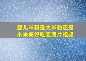 婴儿米粉是大米粉还是小米粉好吃呢图片视频